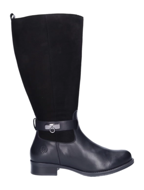 Damenstiefel JJ Footwear Cheddar Schwarz Wadengröße XL